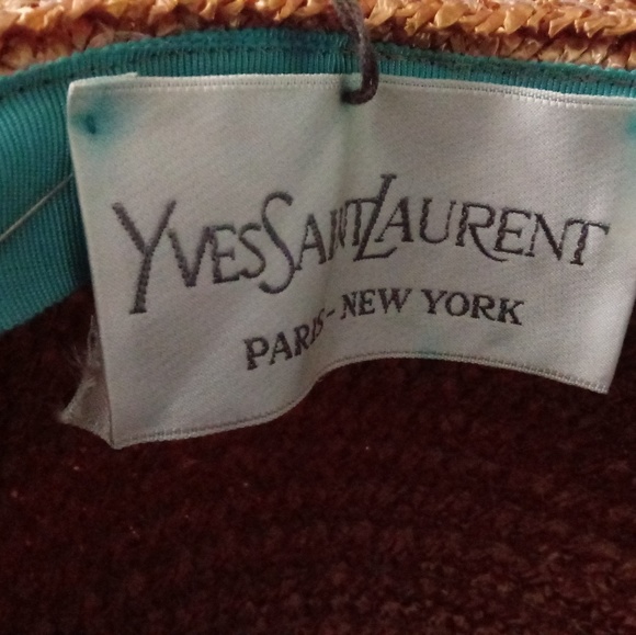Vintage Yves Saint Laurent Embroidered Straw Hat